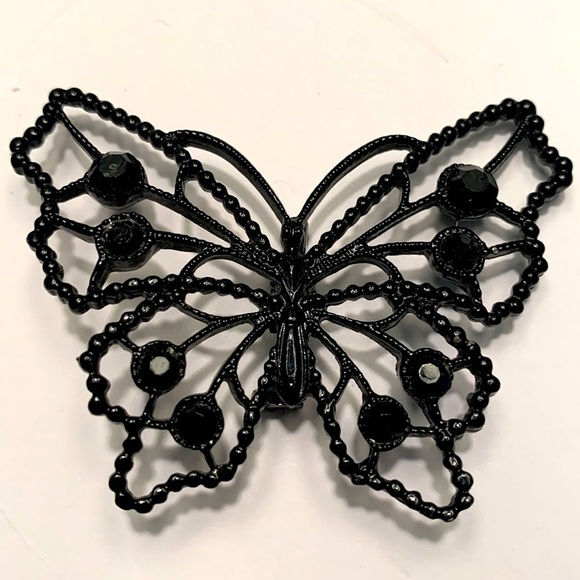 Jewelry - Vintage 1960’s enameled Rhinestone Butterfly Brooch great condition